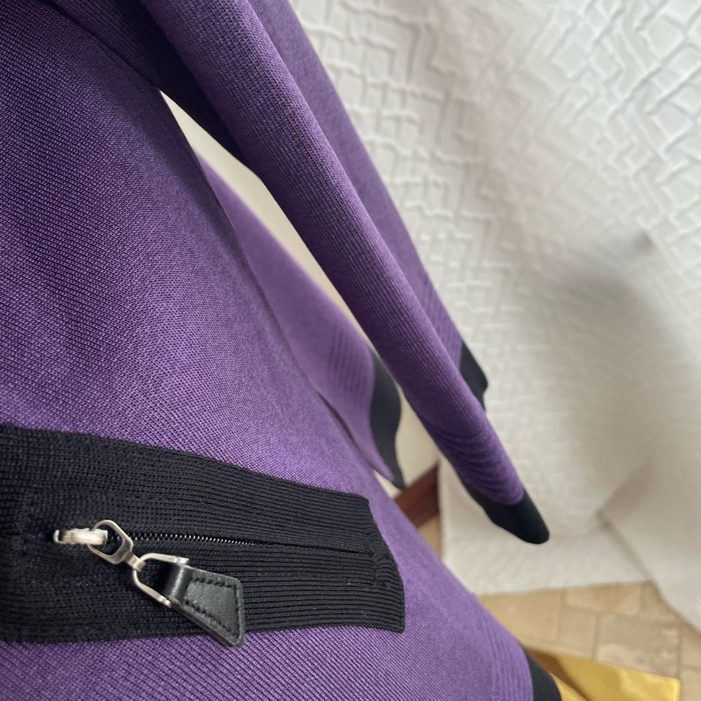 MISOOK 1X Purple and Black Women's Jacket Knit - Picture 6 of 11